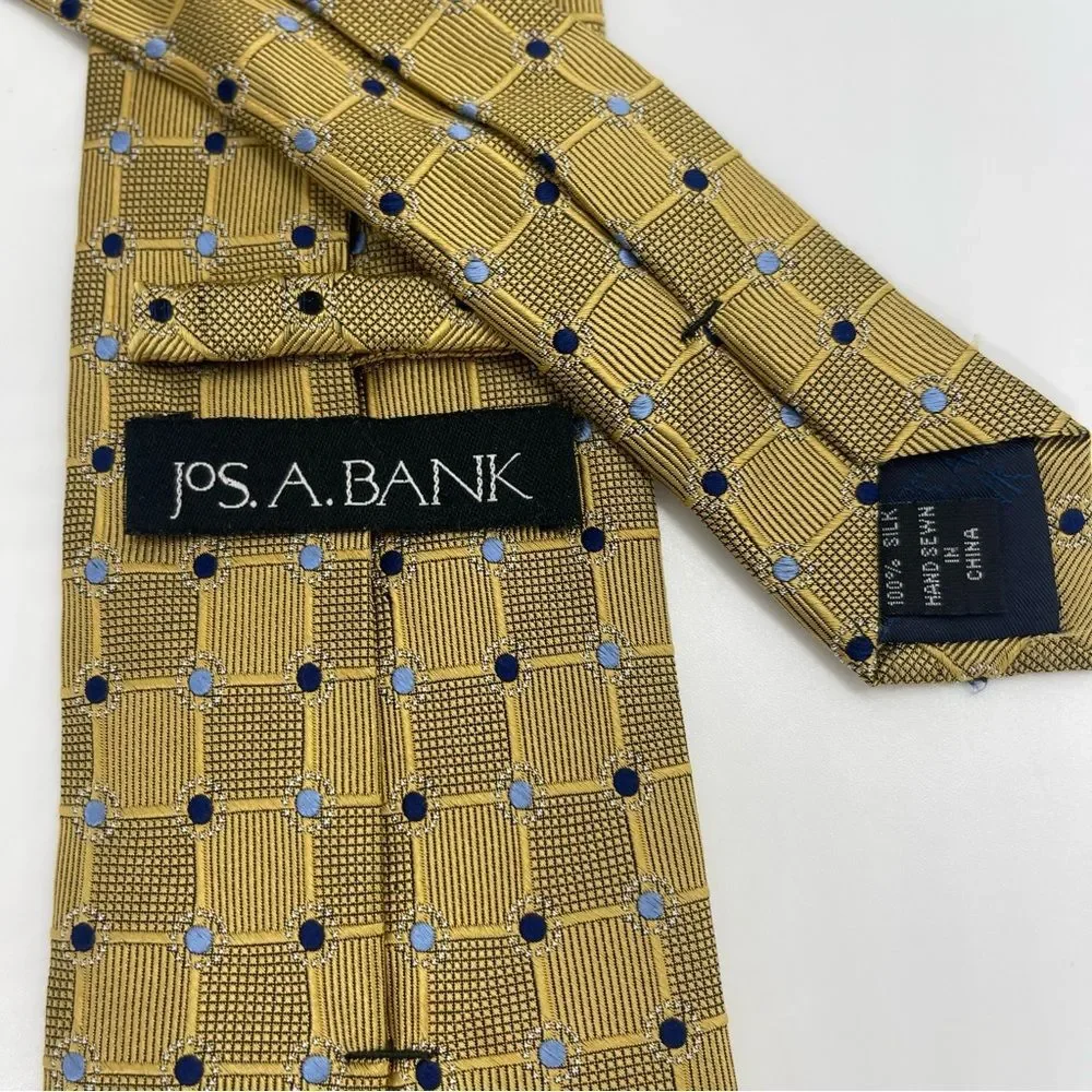 JoS A Bank Gold Black Silk Necktie NWOT Career Office